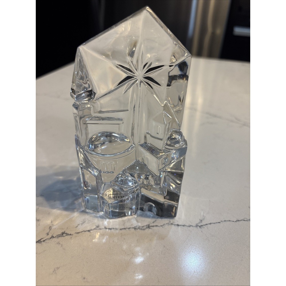 Vtg 1984 Star of Bethlehem Sculpture/Paperweight, German, 24% Lead Crystal, Gall